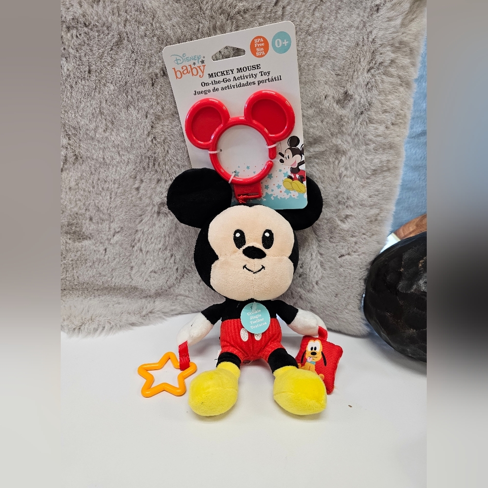 Mickey Mouse On The Go Activity Toy Teether Crinkle Soft.